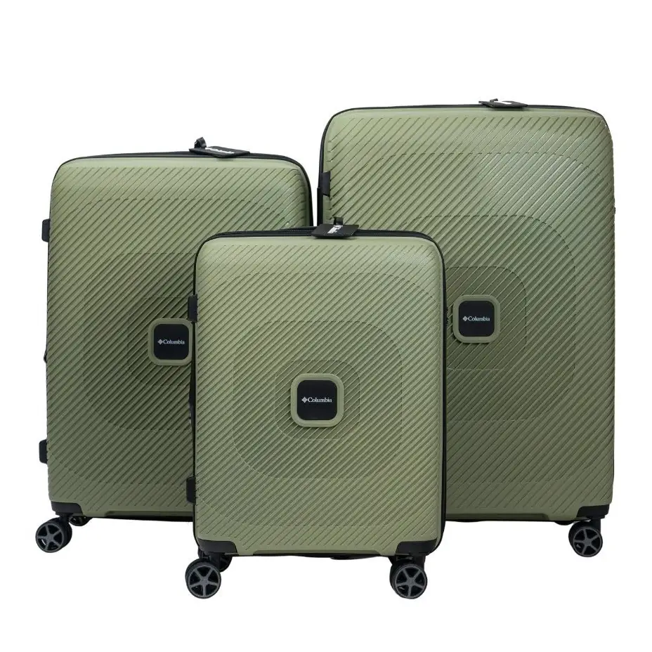 סט 3 מזוודות קשיחות Seaside קולומביה Columbia עם מנעול TSA צבע קרם
